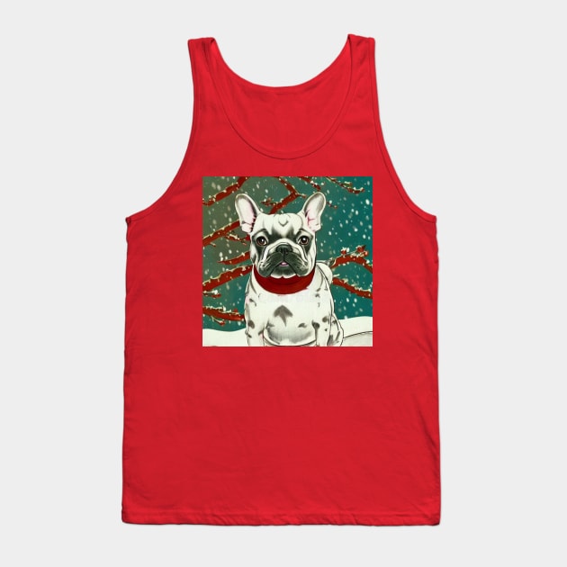 Cutest Merle French Bulldog Christmas Puppy Mom Dad Happiness Tank Top by Mochabonk